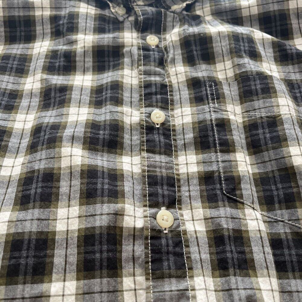 AMERICAN EAGLE‎ Men's Casual Button Down Shirt Large Green Grey Plaid